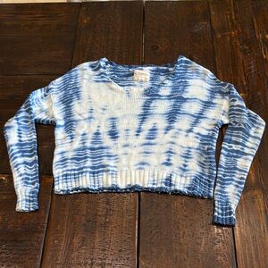 Blue and White Tie-Dye Sweater